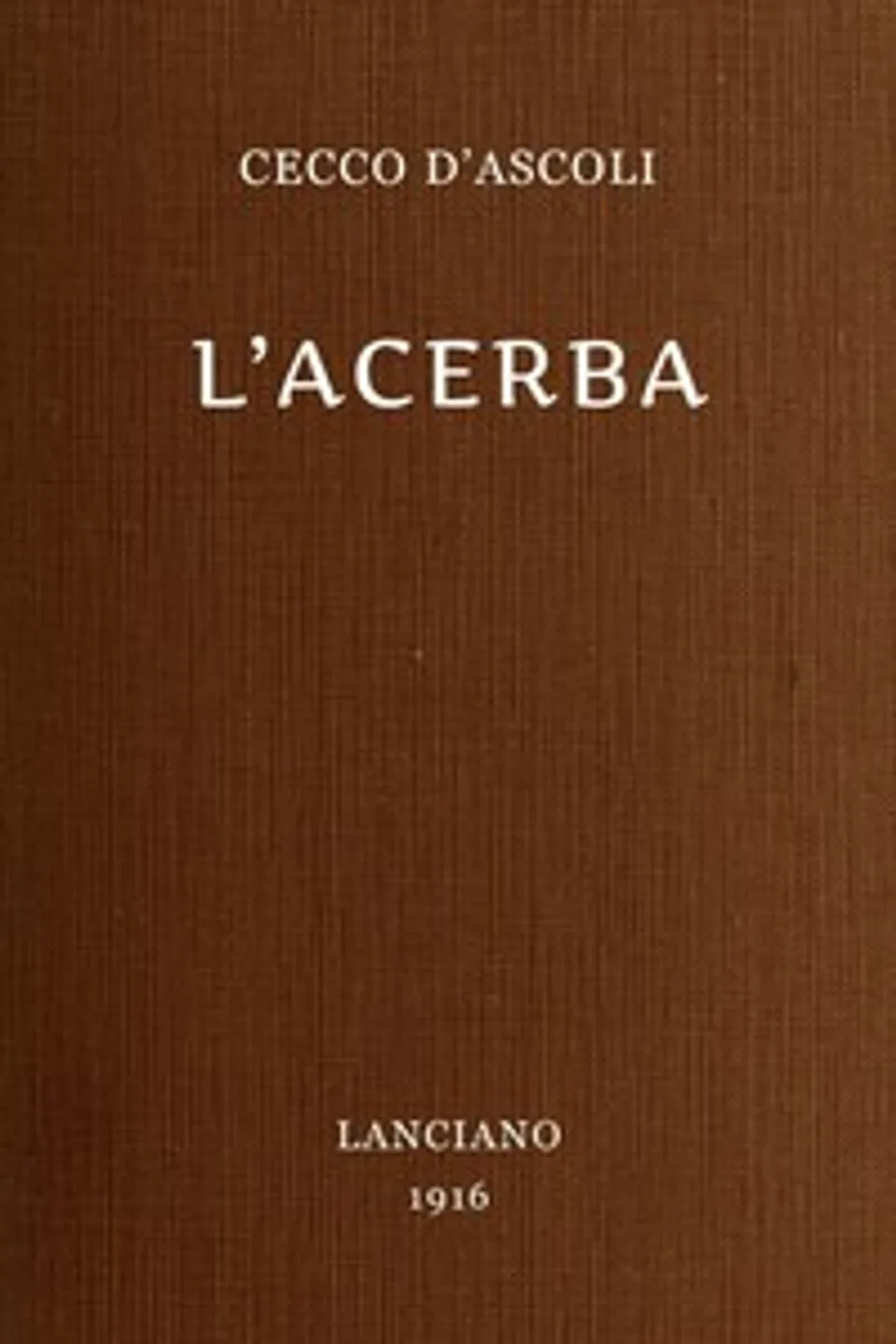 L'Acerba, d'Ascoli Cecco