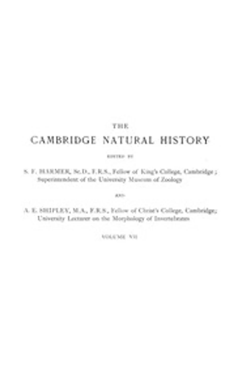 The Cambridge natural history, Vol. 07 (of 10), George Albert Boulenger