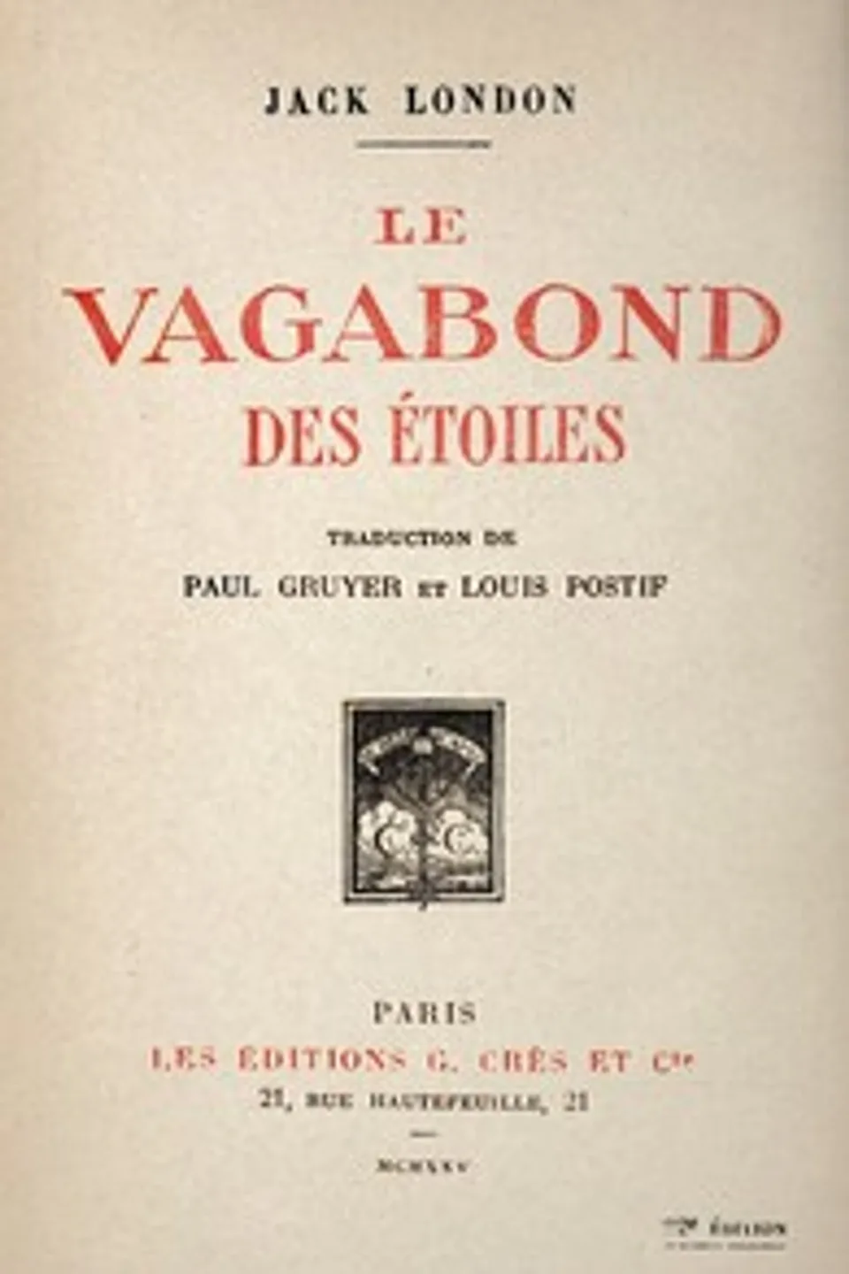 Le vagabond des étoiles, Jack London