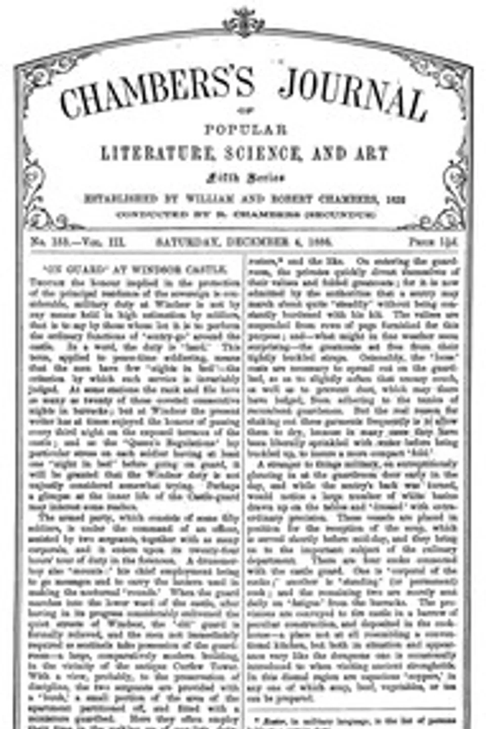 Chambers's Journal of Popular Literature, Science, and Art, fifth series, no. 153, vol. III, December 4, 1886, Various