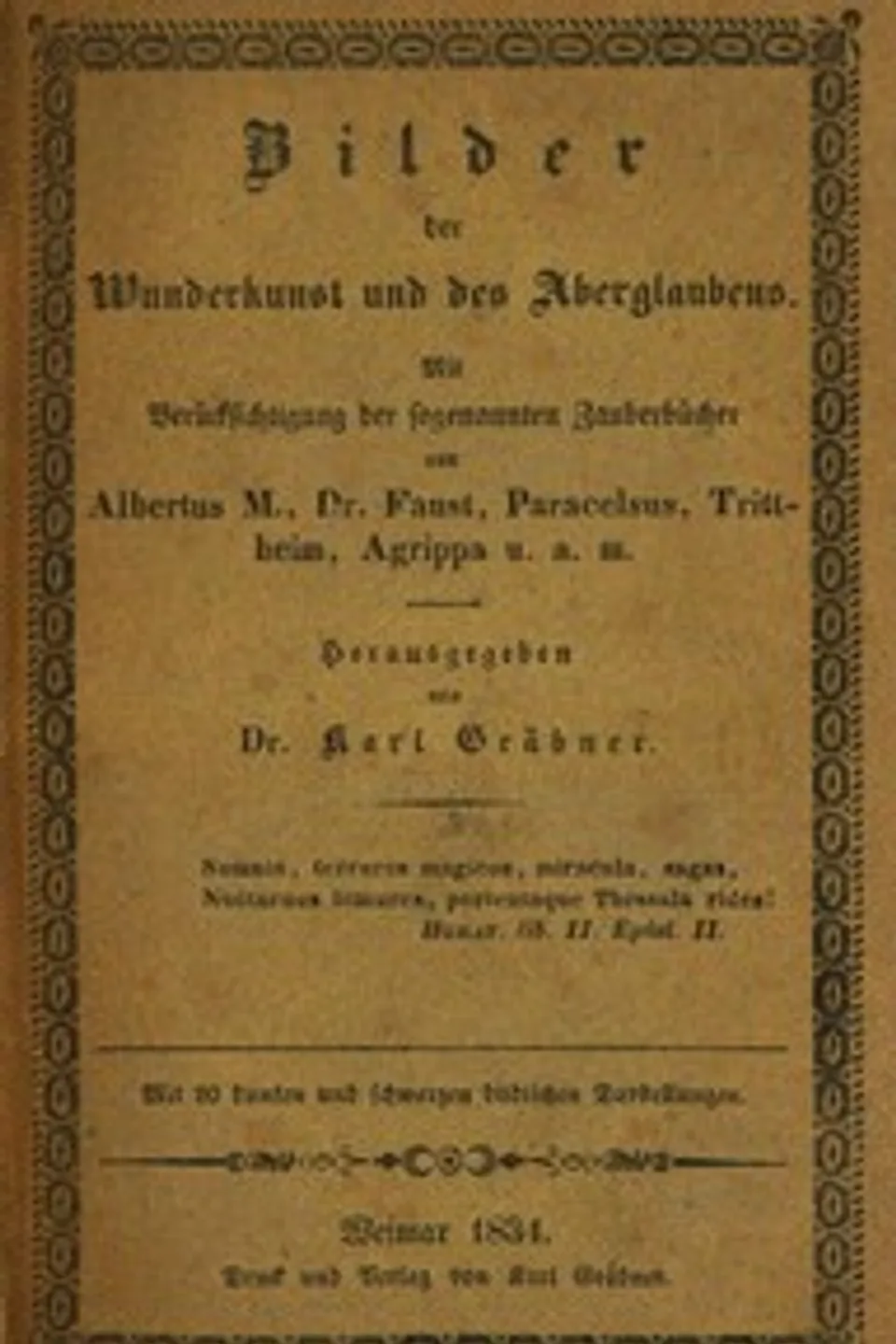 Bilder der Wunderkunst und des Aberglaubens