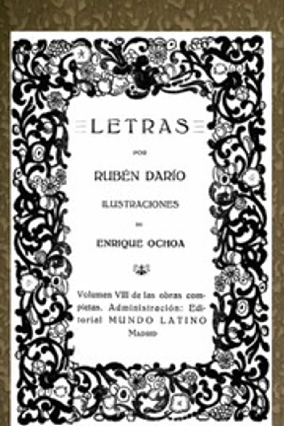 Letras: Obras Completas Vol. VIII, Rubén Darío