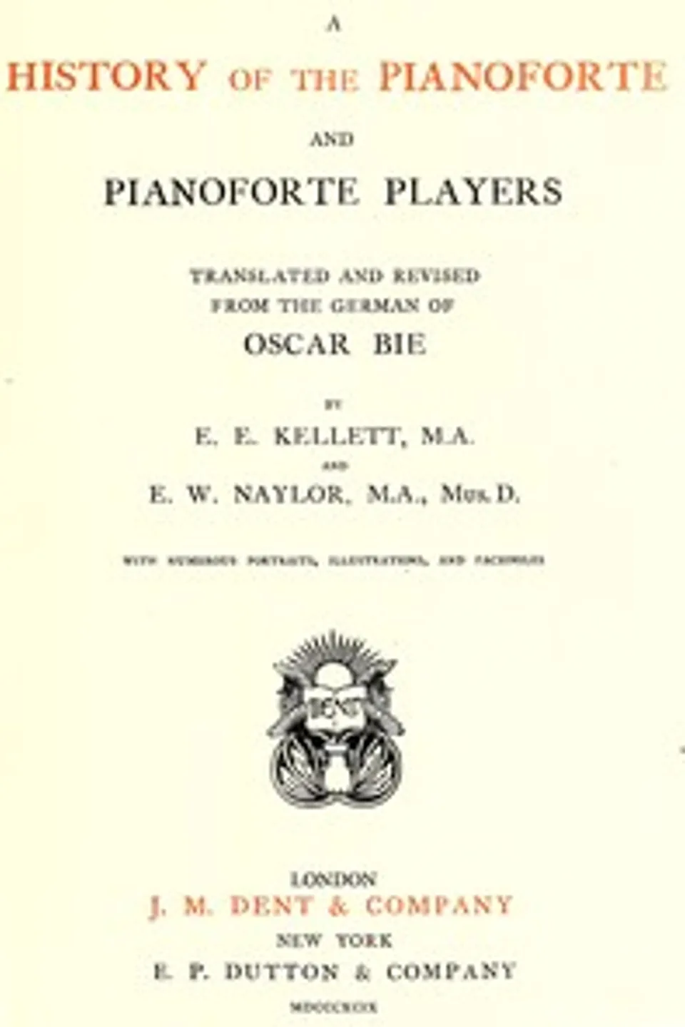 History of the pianoforte and pianoforte players, Oskar Bie