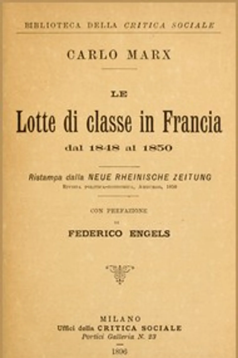 Le lotte di classe in Francia dal 1848 al 1850, Karl Marx