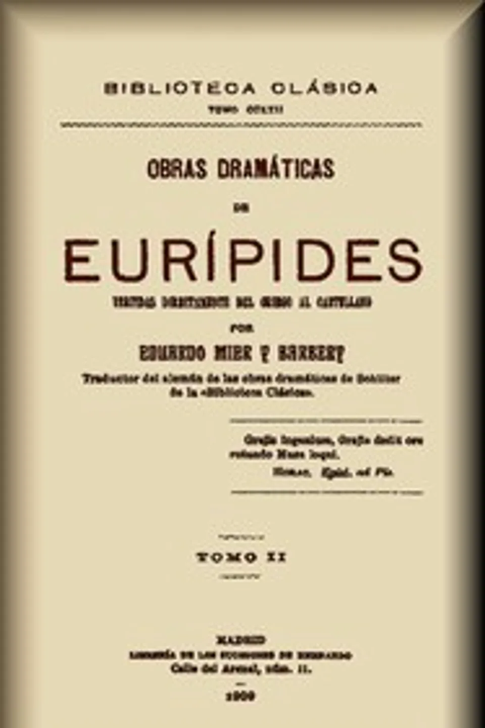 Obras dramáticas de Eurípides (2 de 3), Euripides