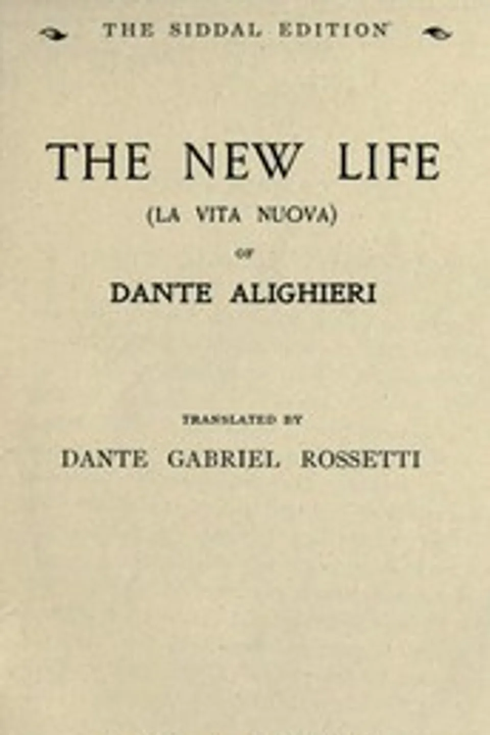 The New Life (La Vita Nuova), Dante Alighieri