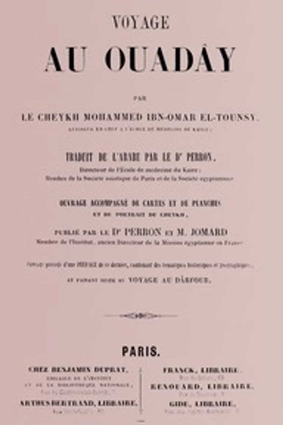 Voyage au Ouadây, Muḥammad ibn ʻUmar Tūnisī