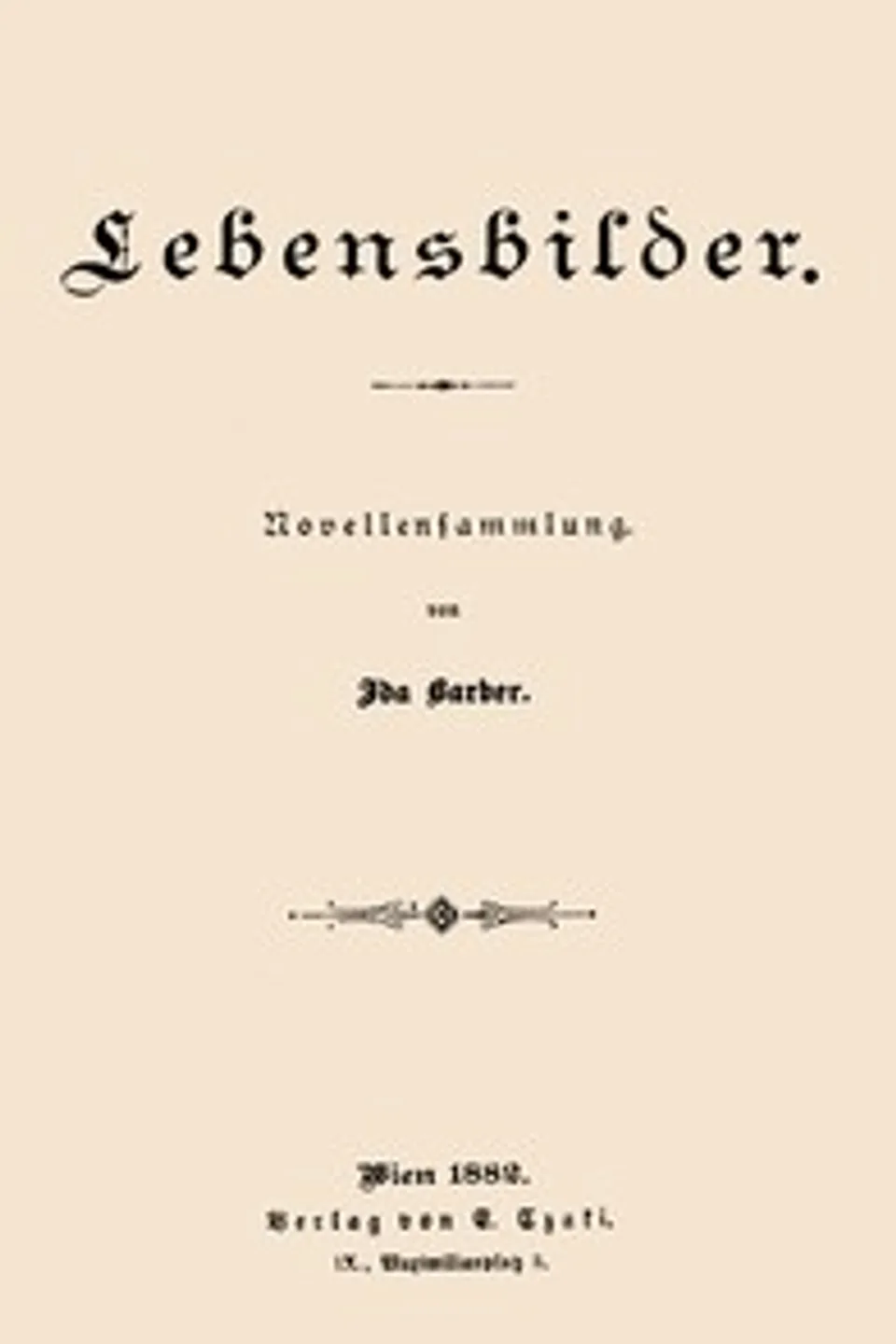 Lebensbilder : $b Novellensammlung, Ida Barber