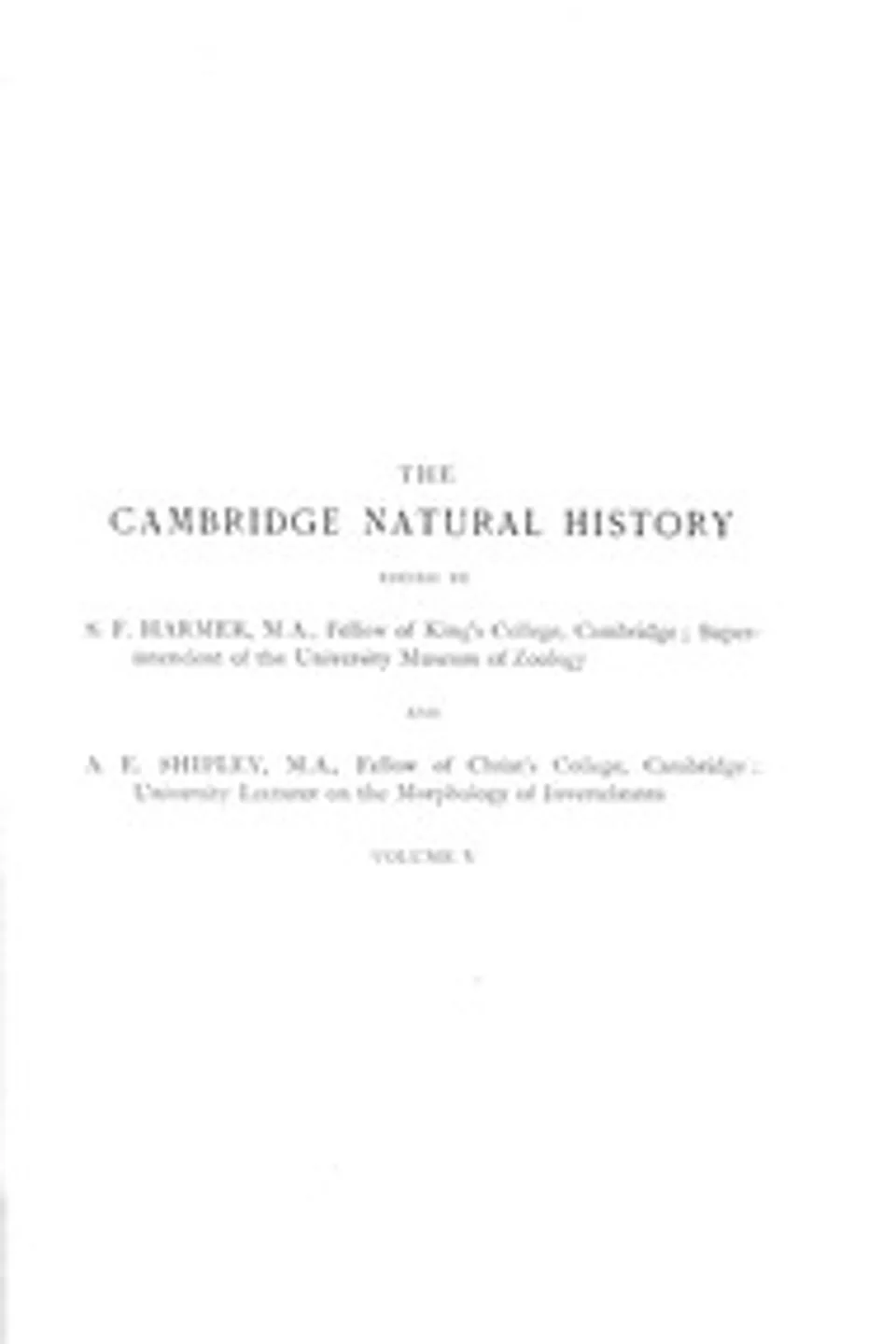 The Cambridge natural history, Vol. 05 (of 10), Adam Sedgwick