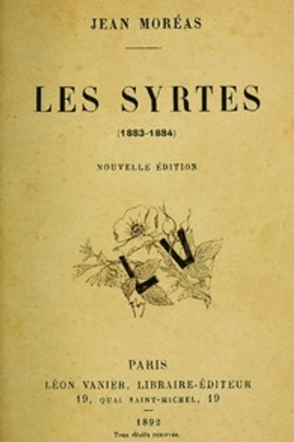 Les Syrtes (1883-1884), Jean Moréas