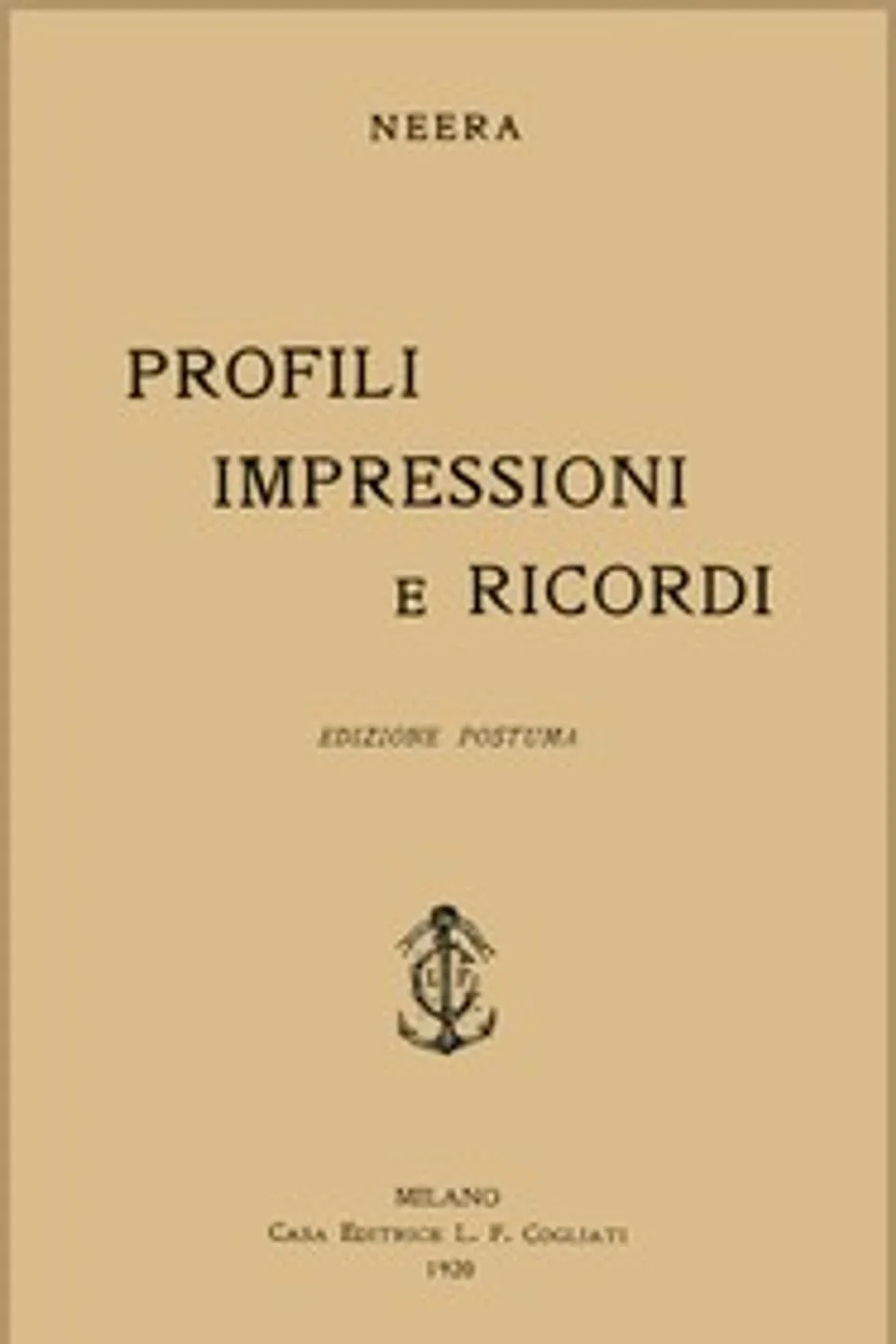 Profili, impressioni e ricordi, Neera