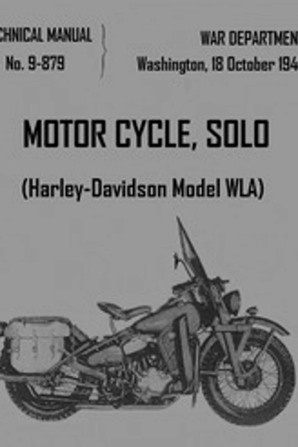 Motorcycle, Solo (Harley-Davidson Model WLA), United States. War Department