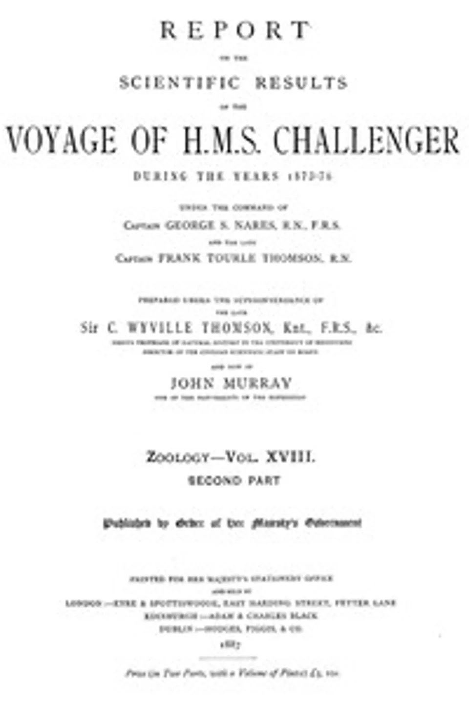 Report on the Radiolaria Collected by H.M.S. Challenger During the Years 1873-1876, Second Part: Subclass Osculosa; Index: Report on the Scientific Results of the Voyage of H.M.S. Challenger During the Years 1873-76, Vol. XVIII, Ernst Haeckel