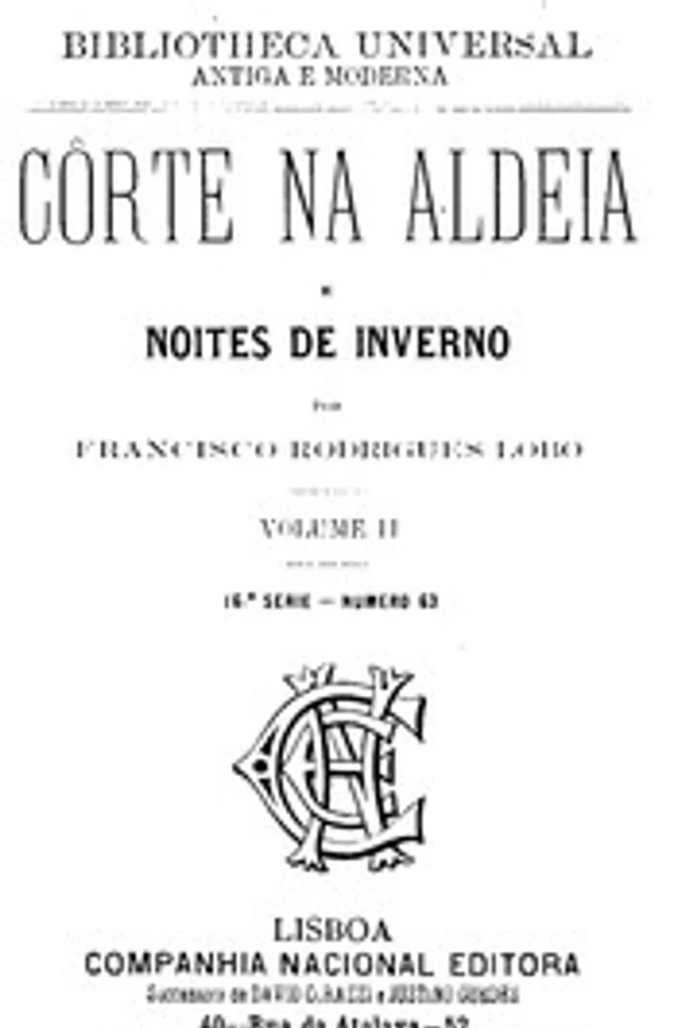 Côrte na aldeia e noites de inverno (Volume II), Francisco Rodrigues Lobo