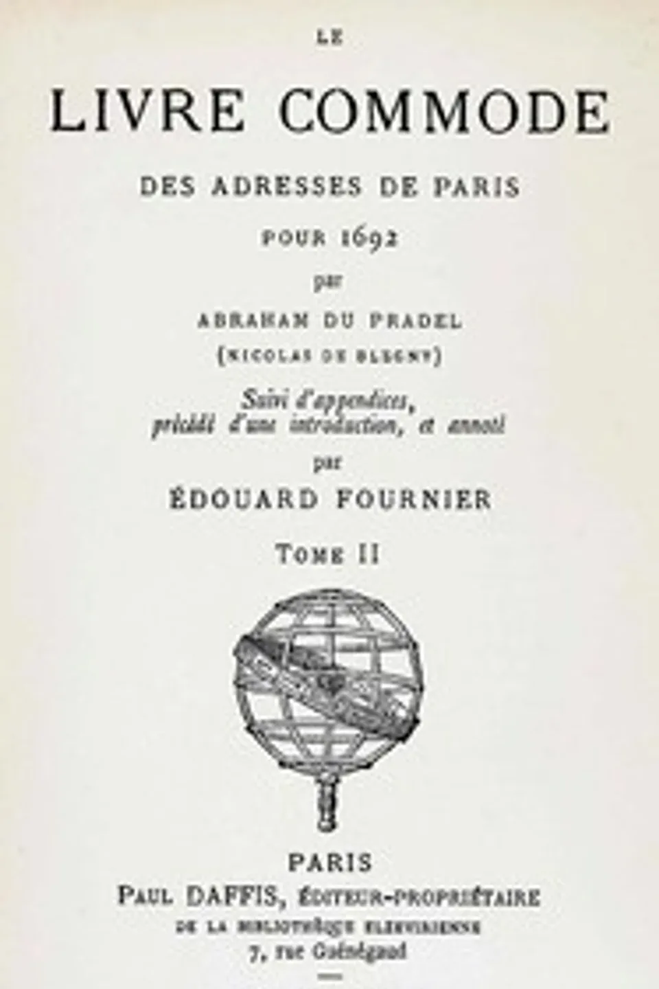 Le livre commode des adresses de Paris pour 1692, tome 2/2, Monsieur de (Nicolas) Blégny