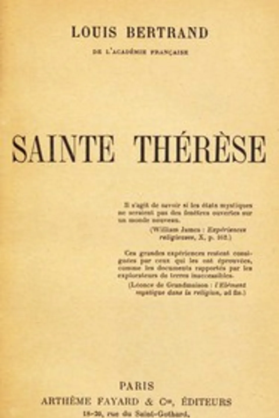 Sainte Thérèse, Louis Bertrand