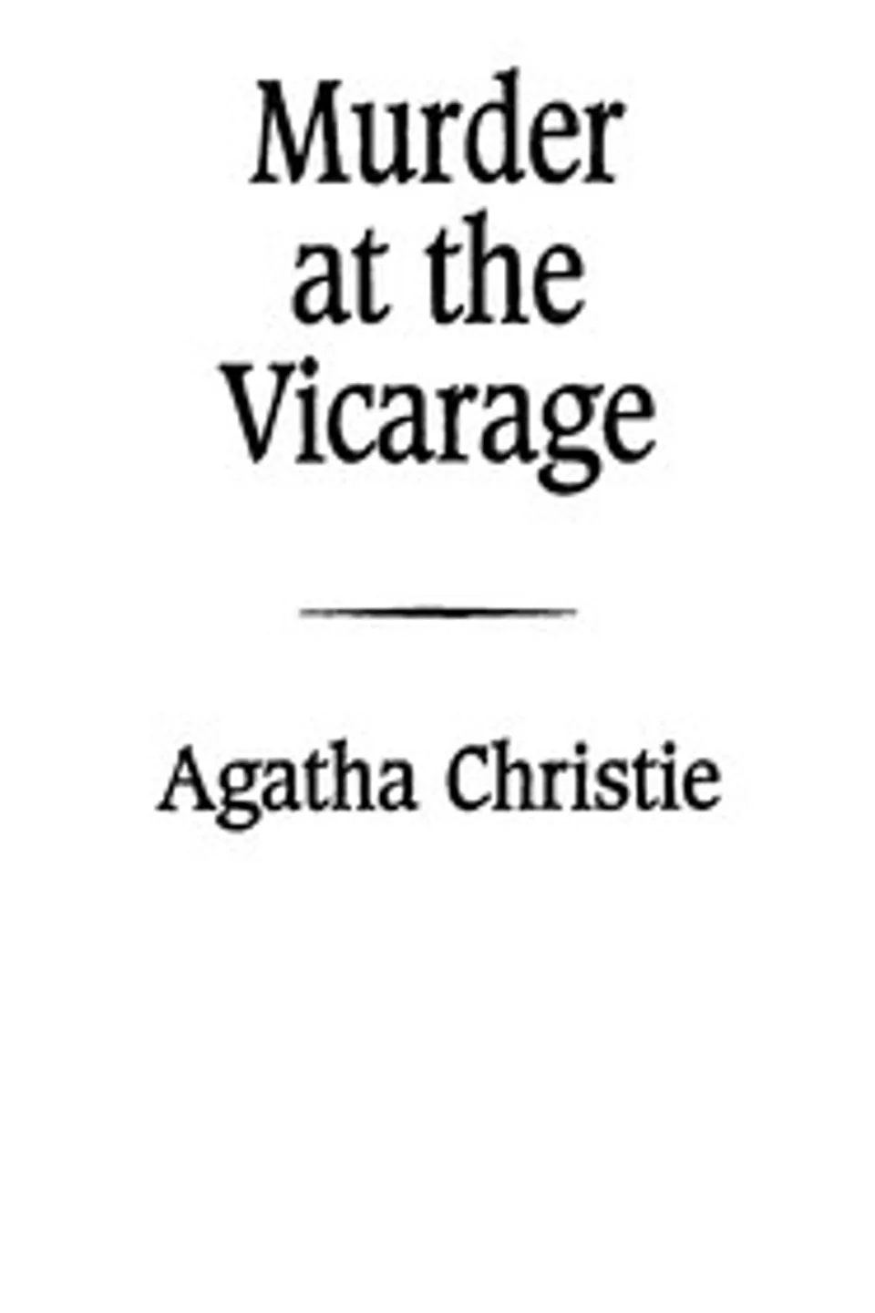 Murder at the vicarage, Agatha Christie