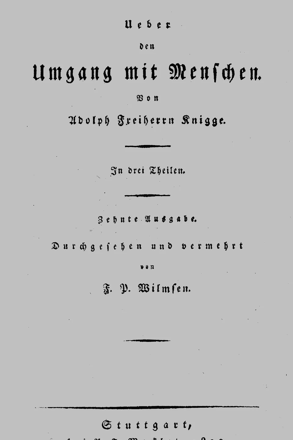 Ueber den Umgang mit Menschen, Adolf Knigge
