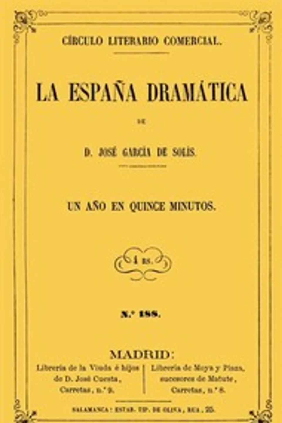 Un año en quince minutos: pieza en un acto, Manuel García González