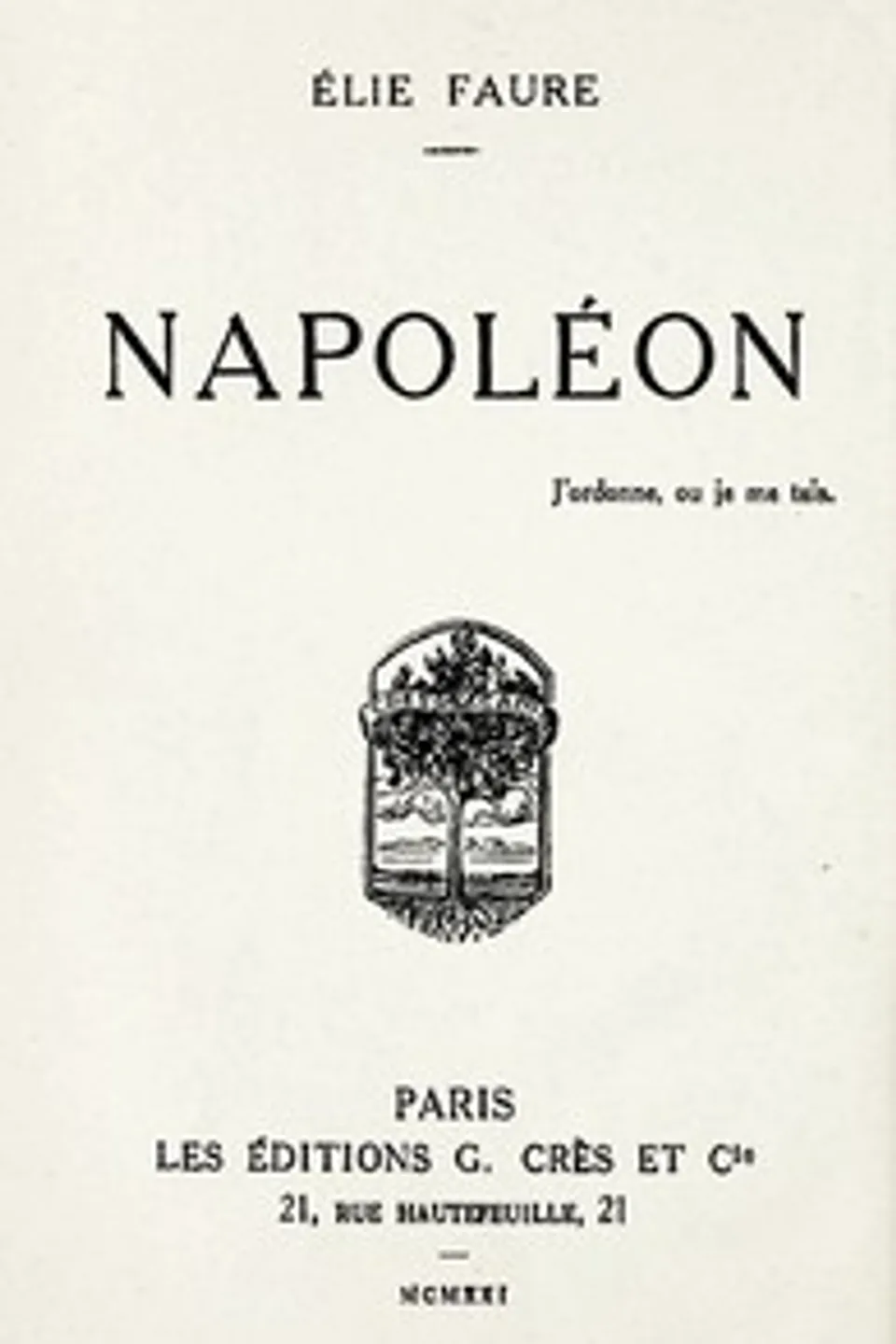 Napoléon, Élie Faure