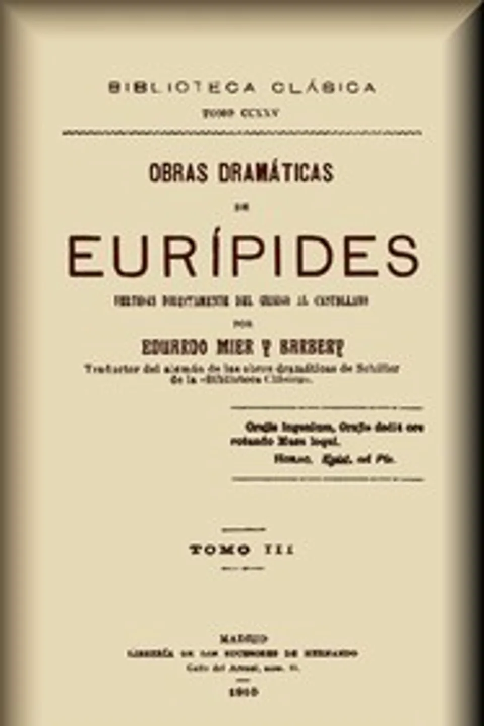 Obras dramáticas de Eurípides (3 de 3), Euripides