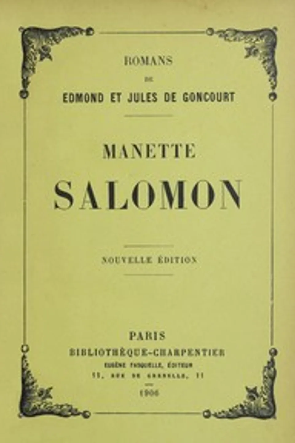 Manette Salomon, Edmond de Goncourt