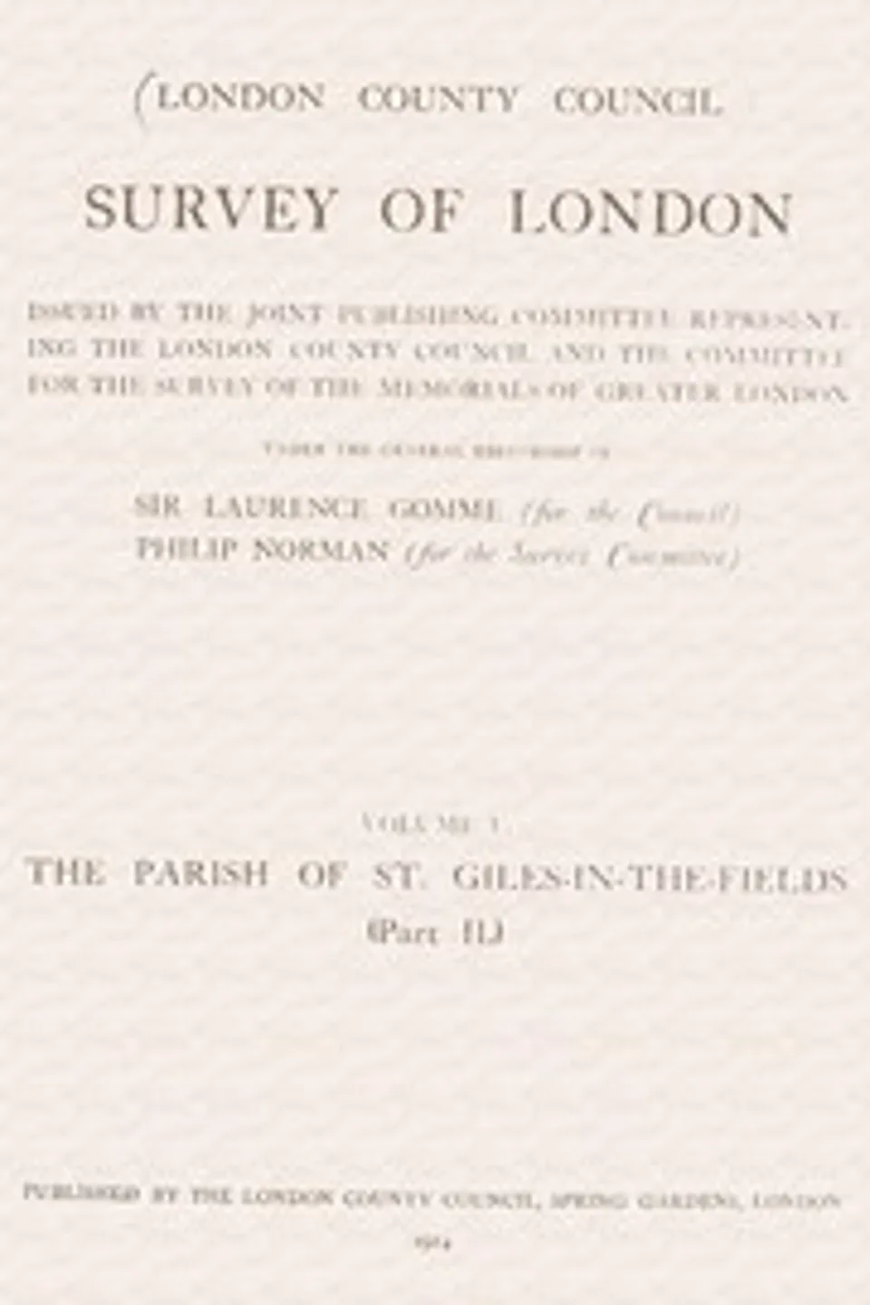 Survey of London, Volume 05 (of 14), the parish of St. Giles-in-the-Fields, part 2, George Laurence Gomme