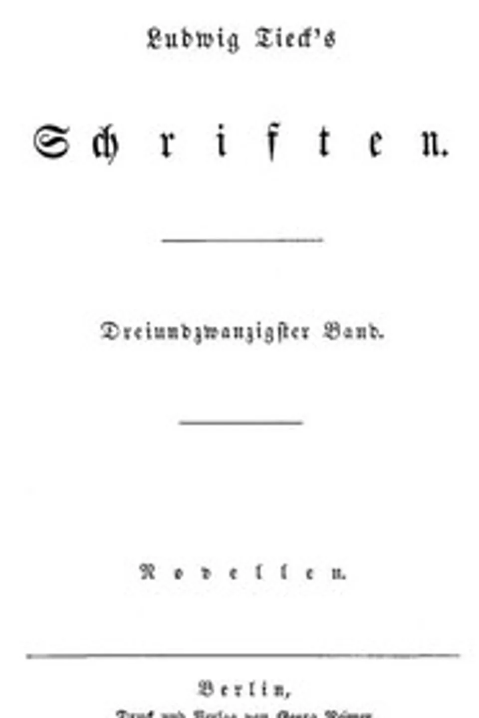 Schriften 23: Novellen 7, Ludwig Tieck