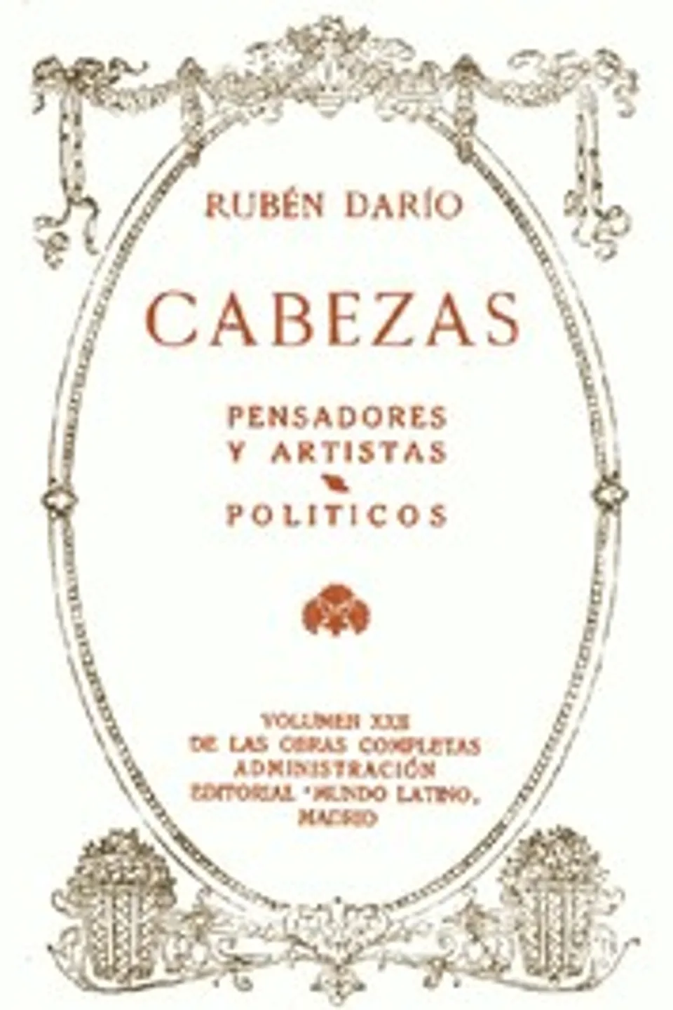 Cabezas: Pensadores y Artistas, Políticos: Obras Completas Vol. XXII, Rubén Darío