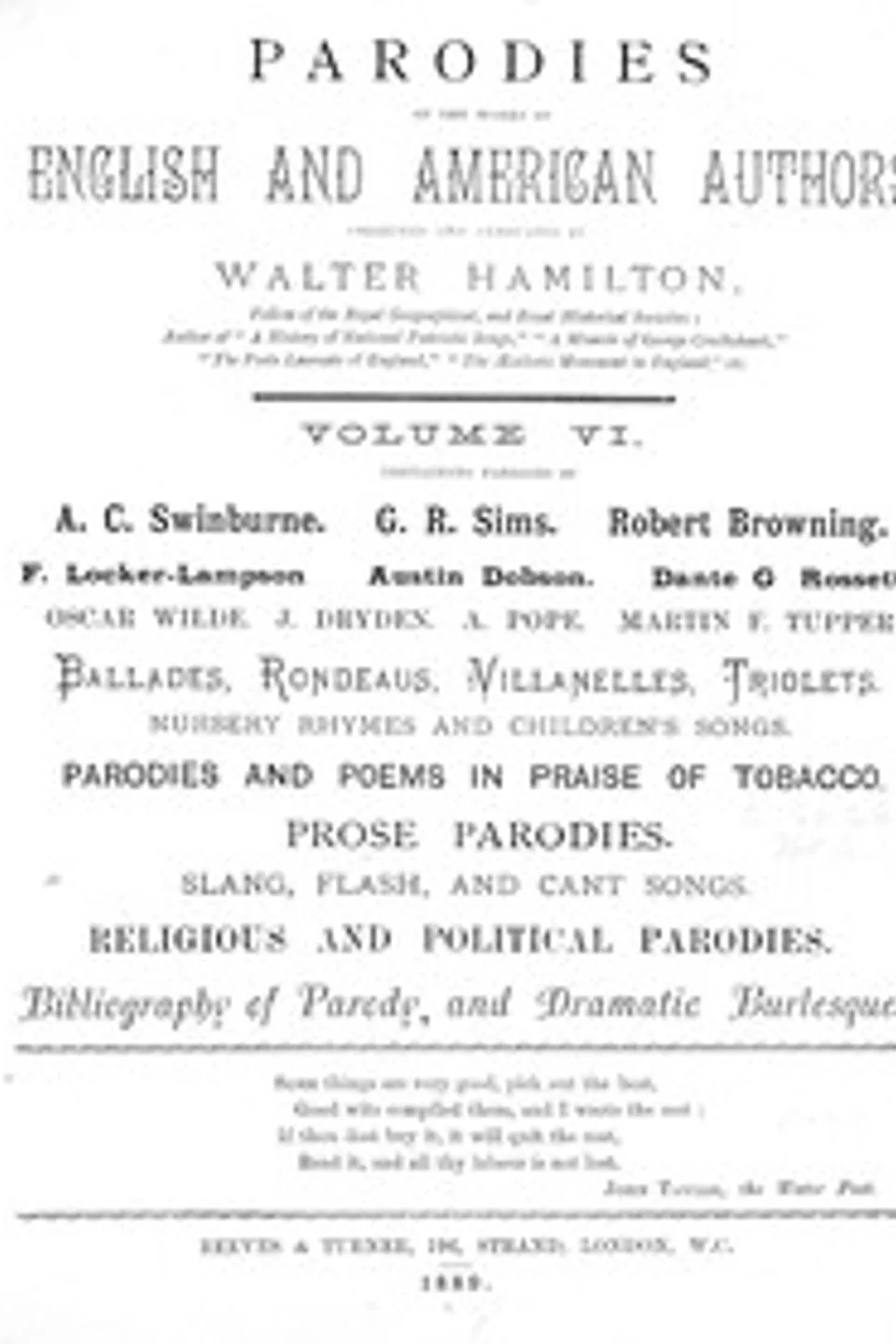 Parodies of the works of English & American authors, vol. VI
