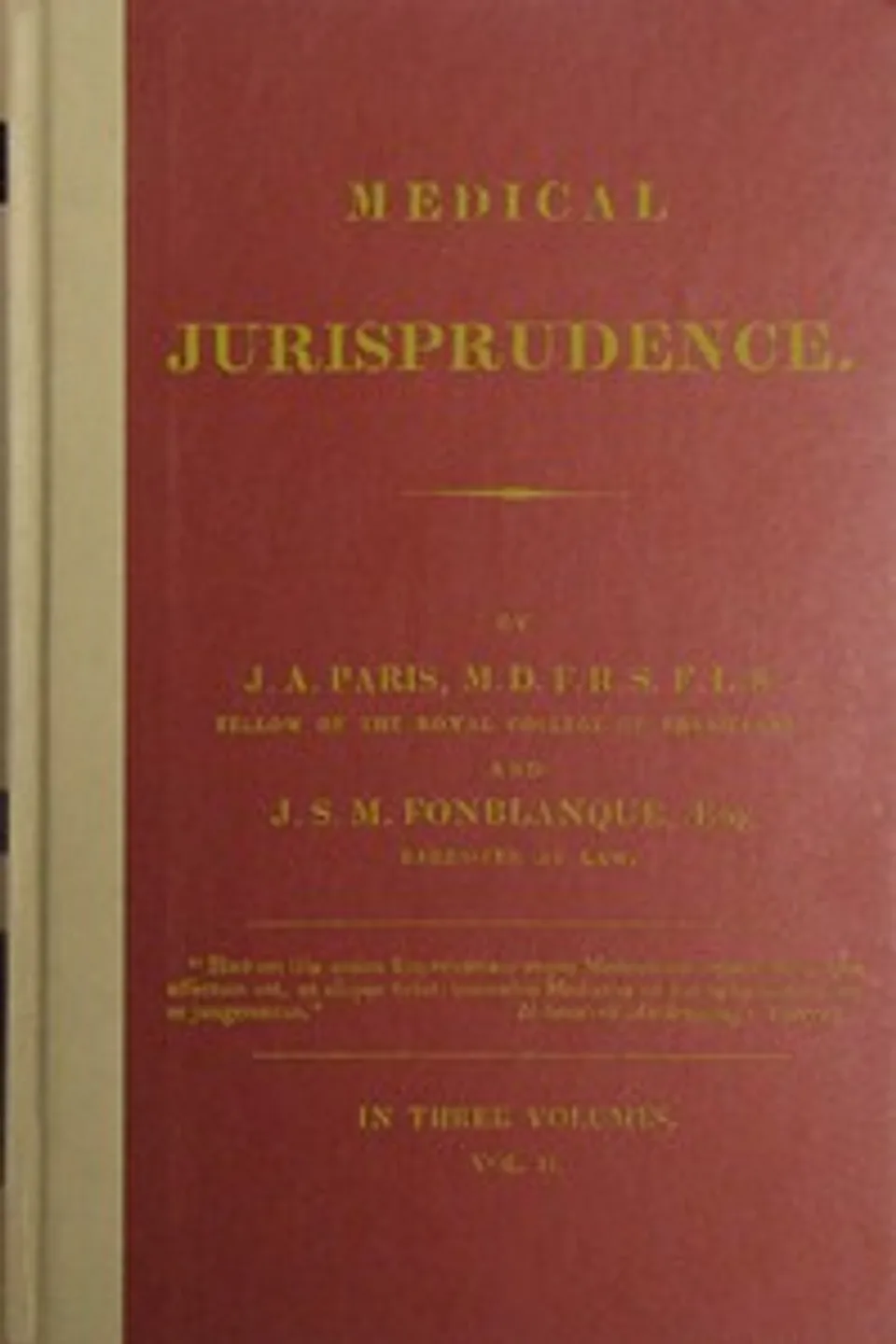Medical Jurisprudence, Volume 2 (of 3), John Ayrton Paris