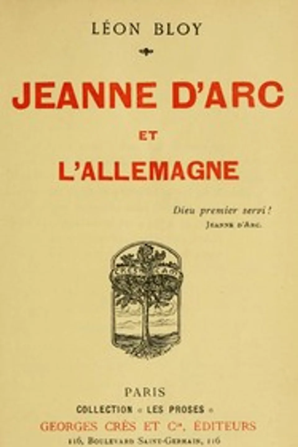 Jeanne d'Arc et l'Allemagne, Léon Bloy