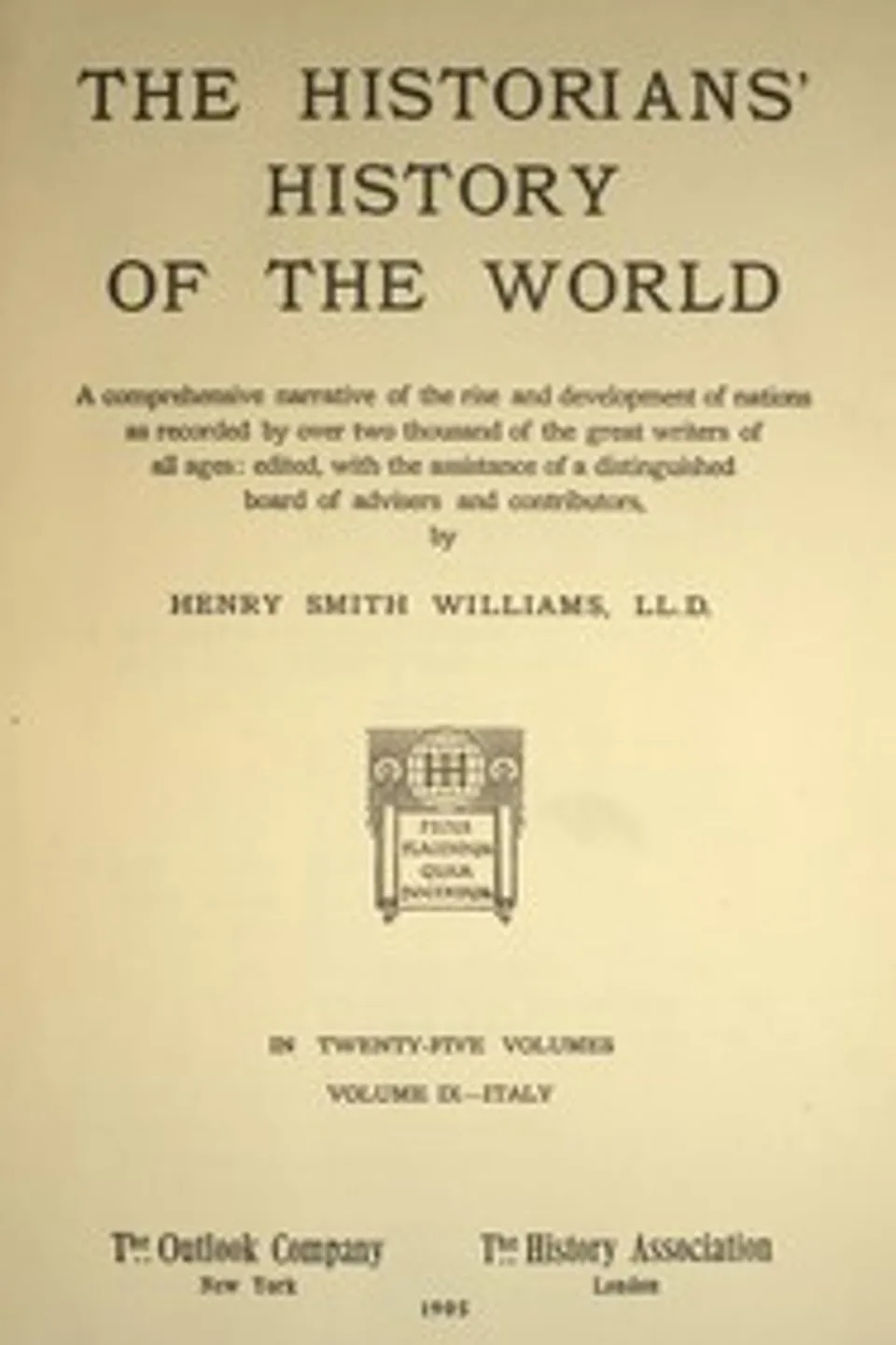 The historians' history of the world in twenty-five volumes, volume 09 : $b Italy