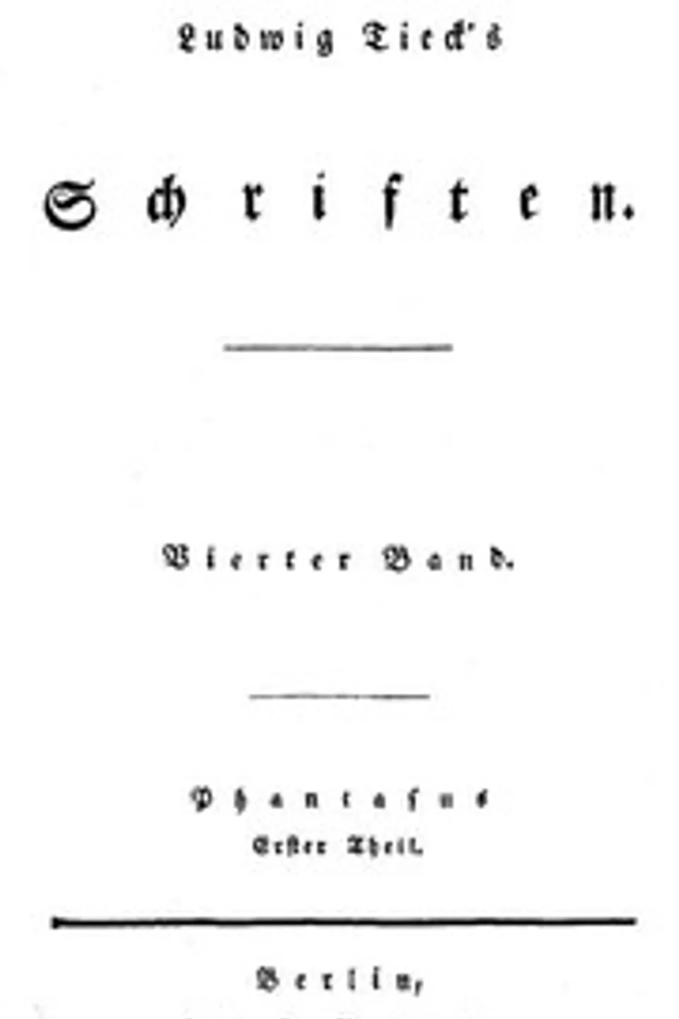 Schriften 04: Phantasus 1, Ludwig Tieck