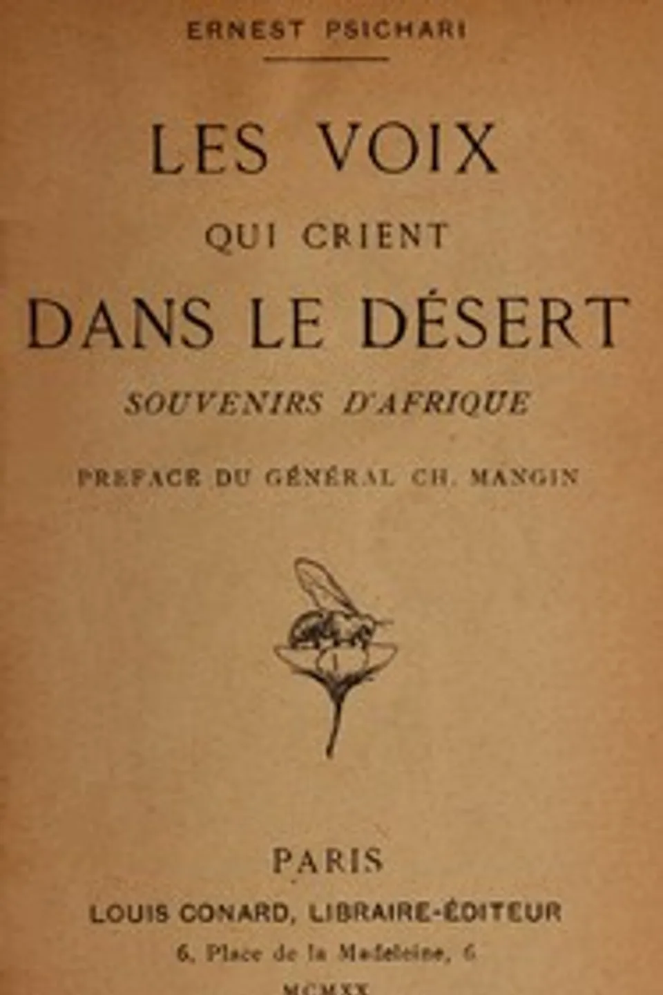 Les voix qui crient dans le désert : $b souvenirs d'Afrique, Ernest Psichari