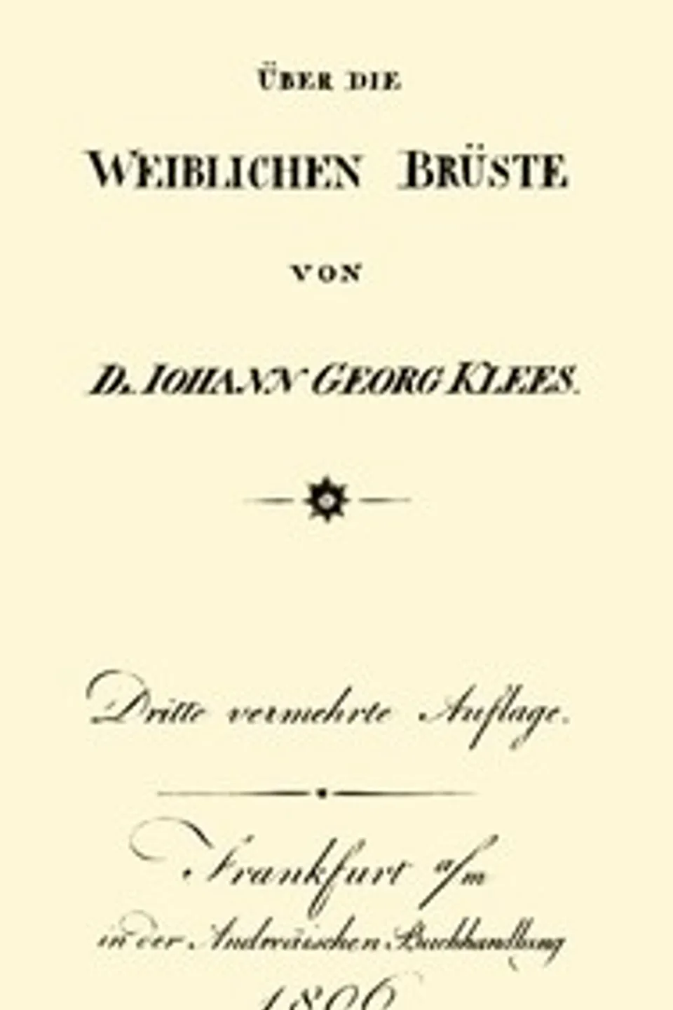 Über die weiblichen Brüste, Johann Georg Klees