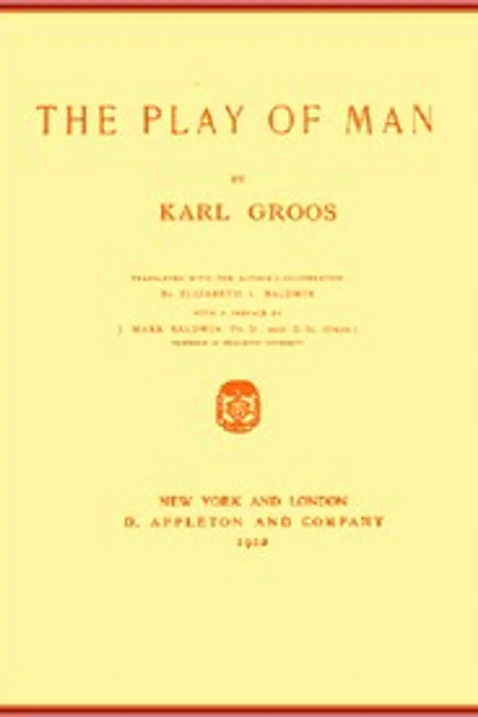 The Play of Man, Karl Groos