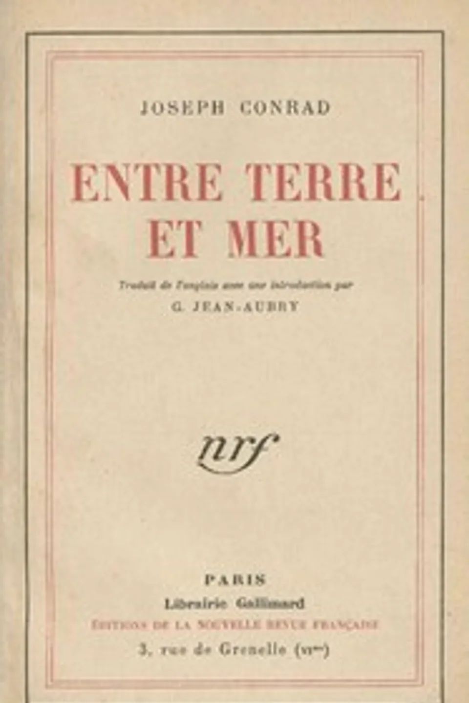 Entre terre et mer, Joseph Conrad