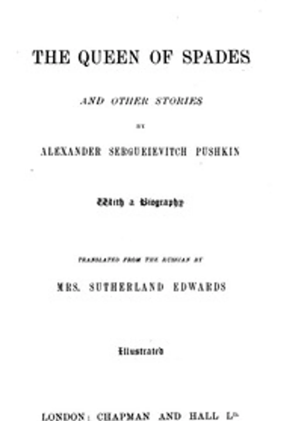 The Queen of Spades, and other stories, Aleksandr Sergeevich Pushkin
