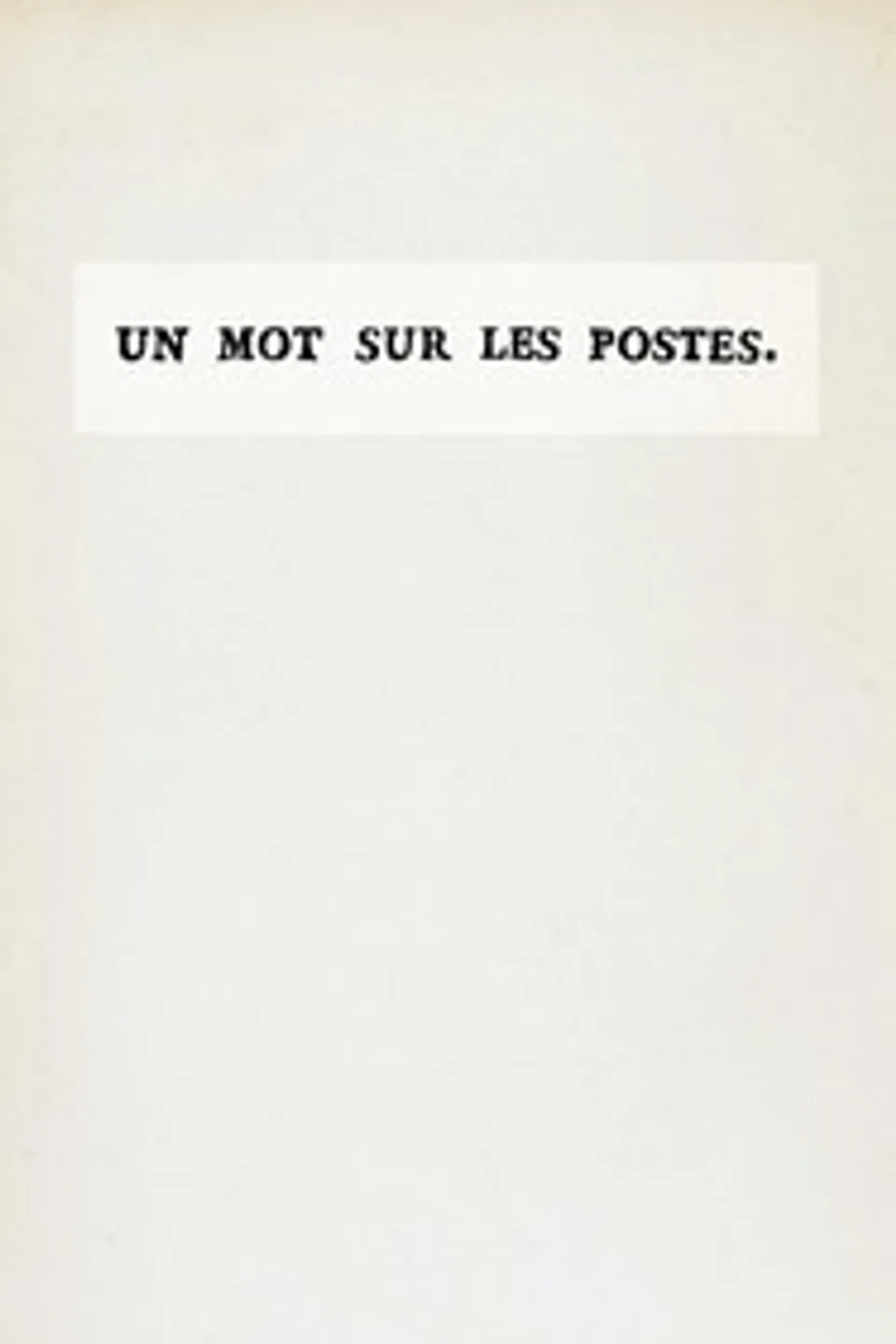 Un mot sur les postes, Ch. Dugas commis des Postes