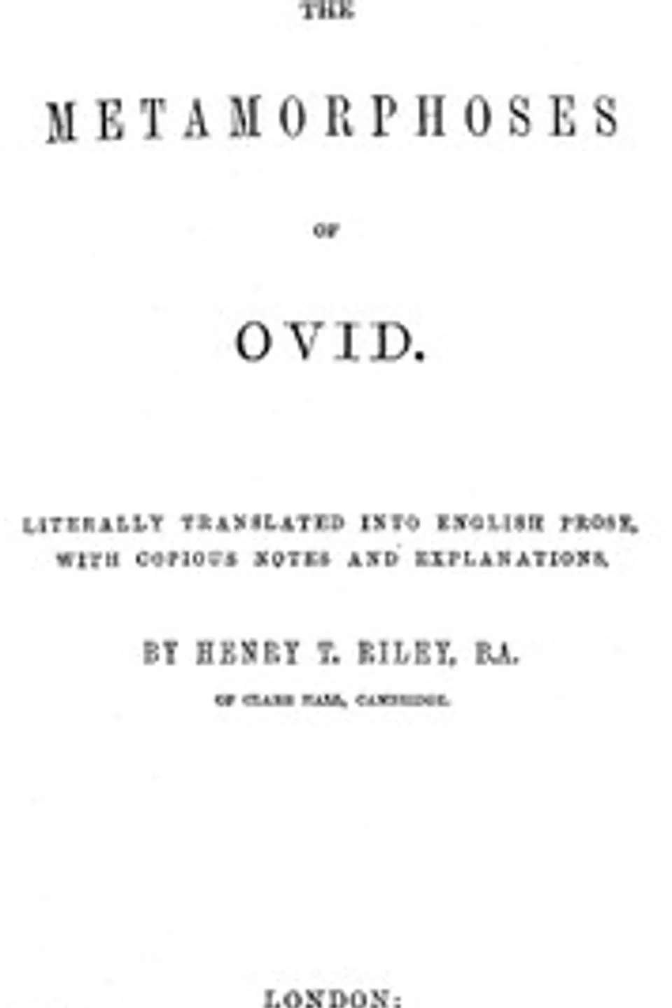 The Metamorphoses of Ovid, Books I-VII, Ovid