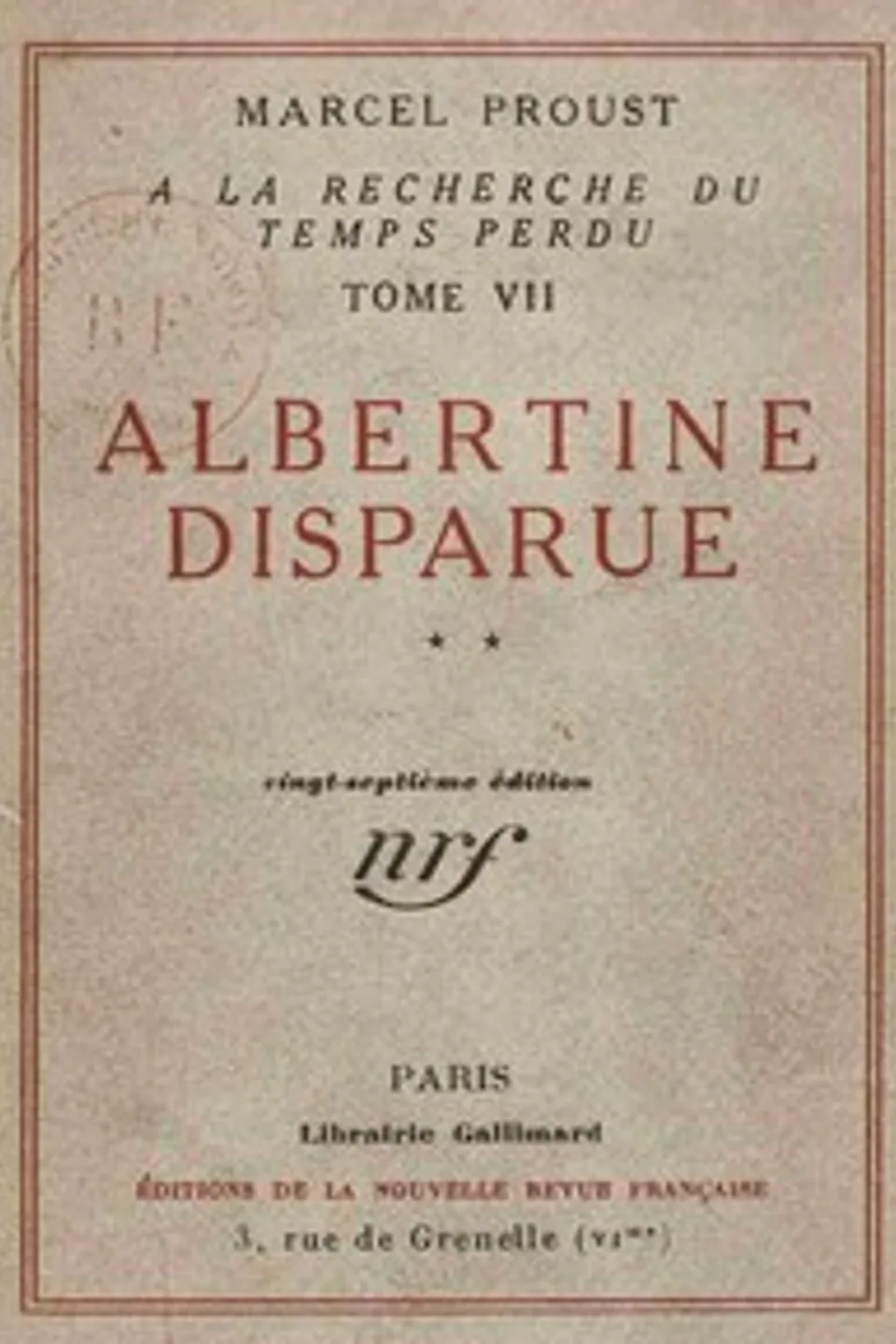 Albertine disparue Vol 2 (of 2): À la recherche du temps perdu, Tome 7, Marcel Proust