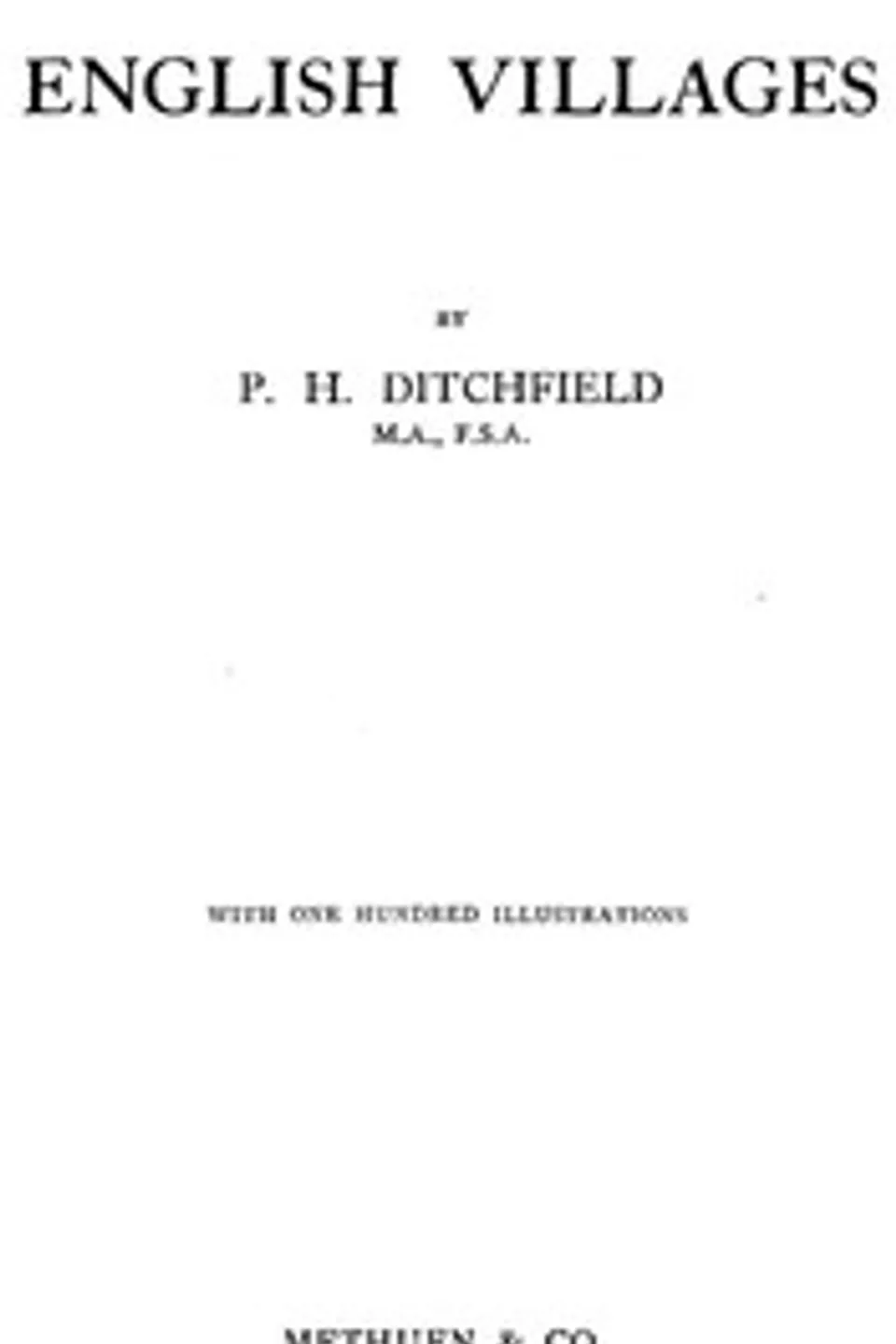 English Villages, P. H. (Peter Hampson) Ditchfield