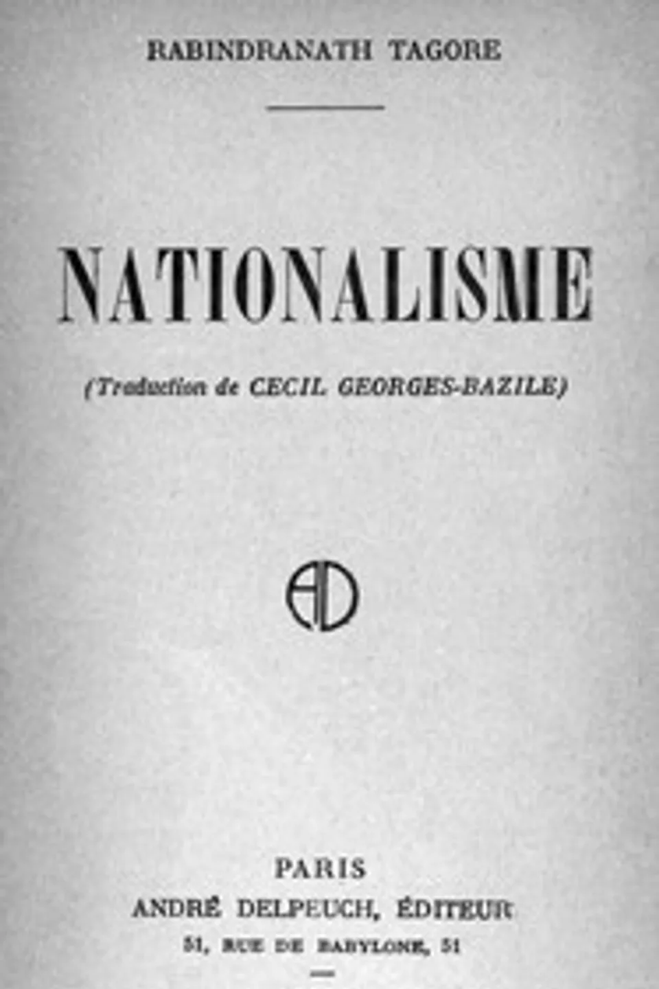 Nationalisme, Rabindranath Tagore