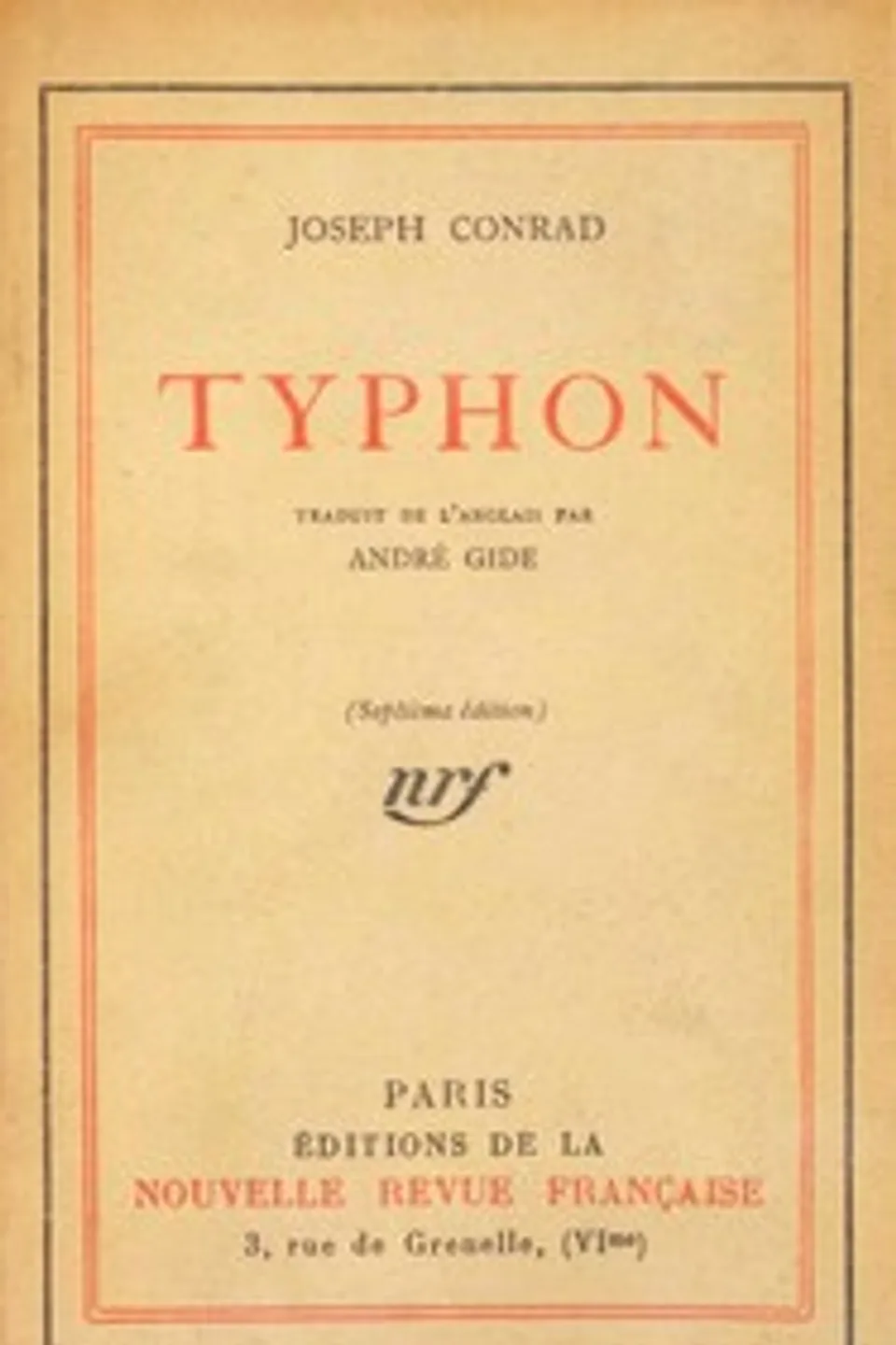 Typhon, Joseph Conrad