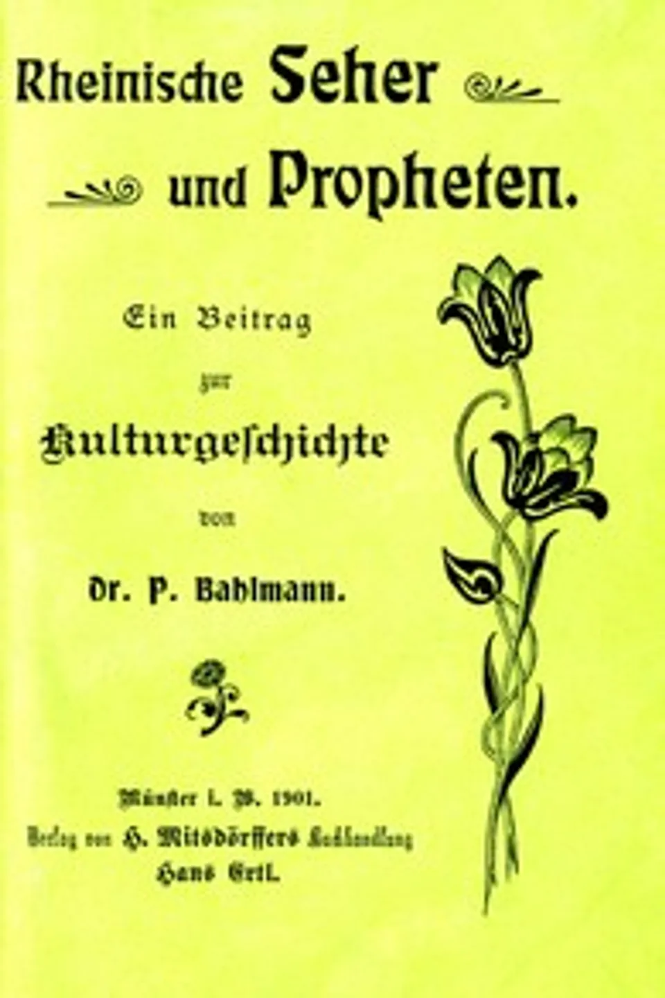 Rheinische Seher und Propheten: Ein Beitrag zur Kulturgeschichte, Paul Bahlmann