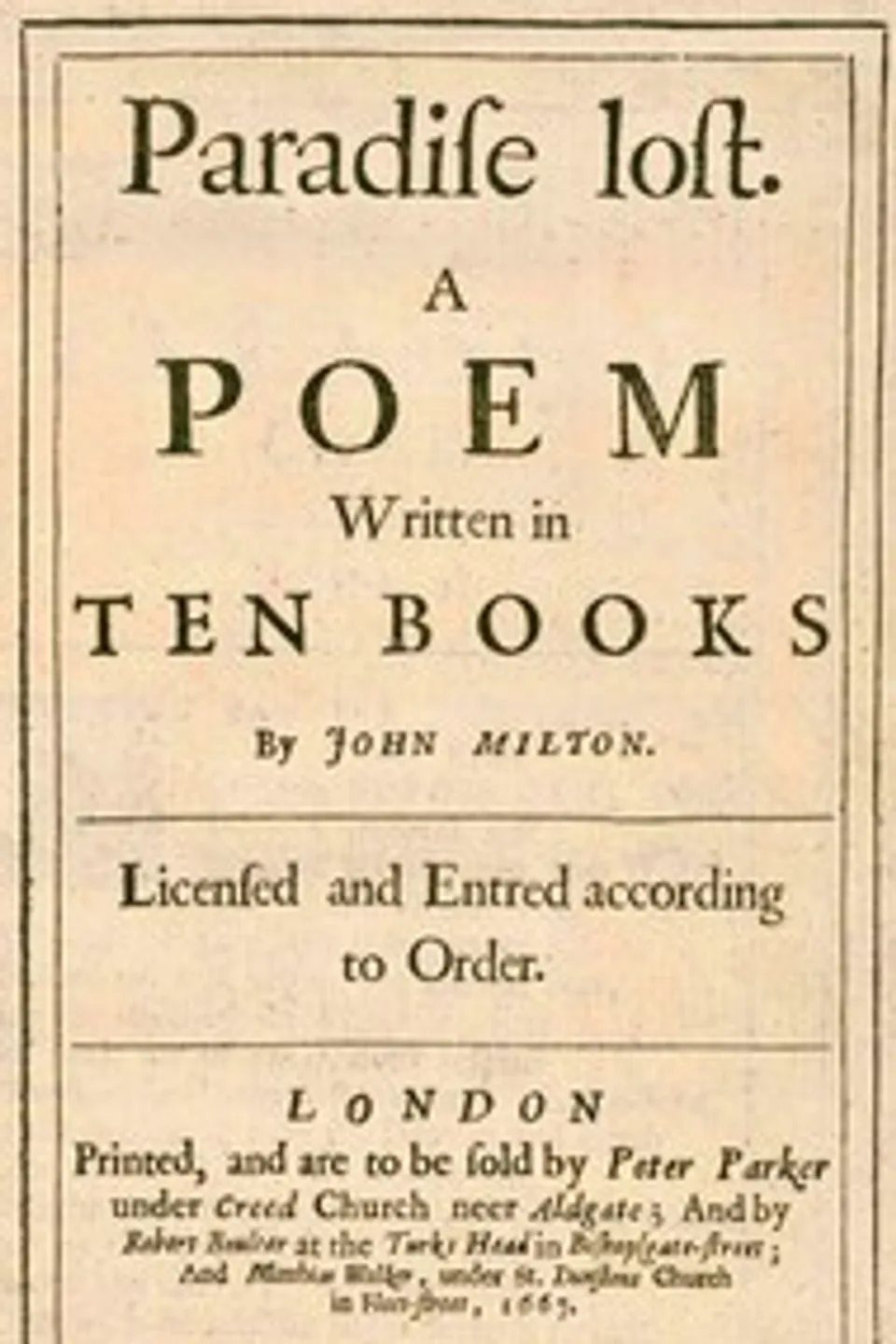 Paradise Lost, John Milton