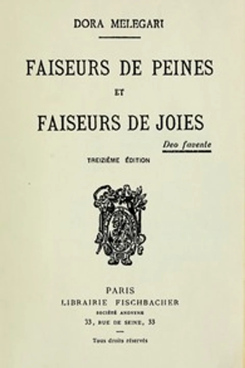 Faiseurs de peines et faiseurs de joies, Dora Melegari