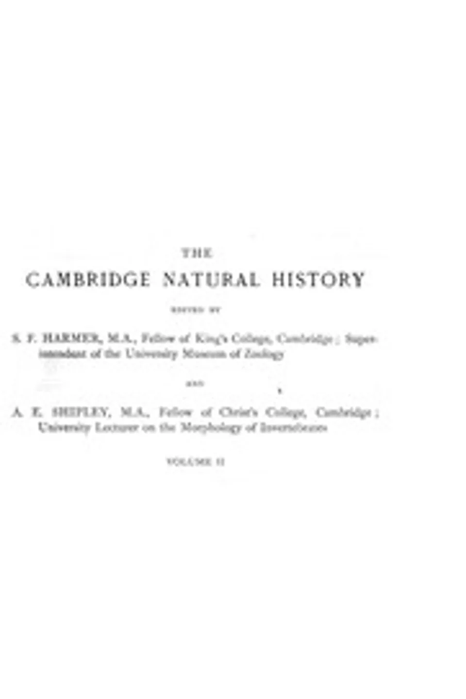 The Cambridge natural history, Vol. 02 (of 10), Frank E. (Frank Evers) Beddard