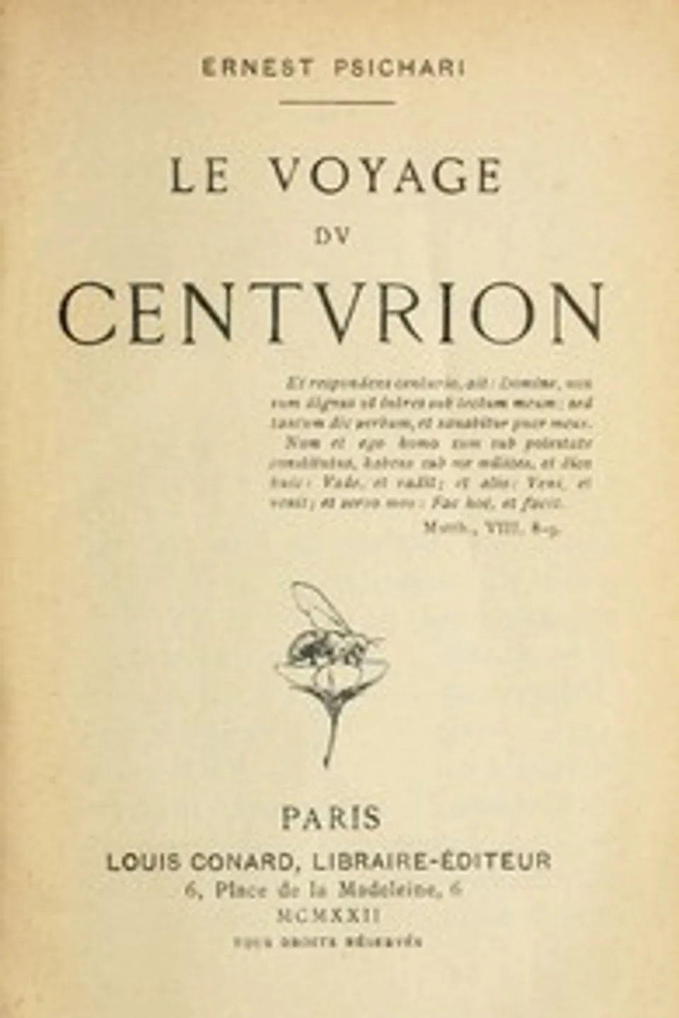 Le Voyage du Centurion, Ernest Psichari